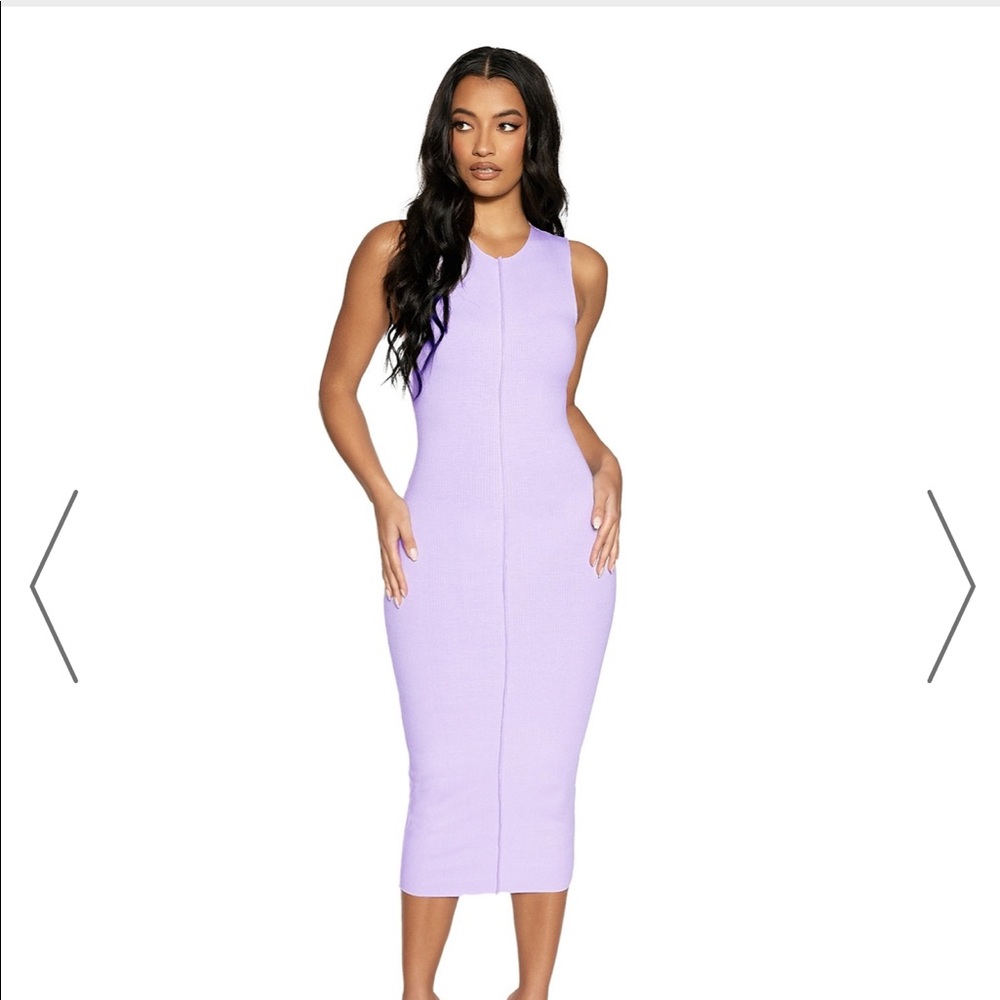 Naked Wardrobe Lilac Sleeveless Midi Dress